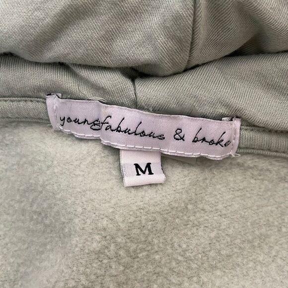 Young, Fabulous, and Broke Monroe Cowl Neck Cropped Hoodie M - Picture 4 of 5